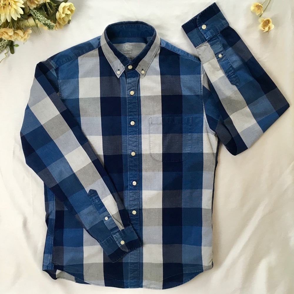 J. Crew Blue Plaid Button-down Slim Shirts for Men